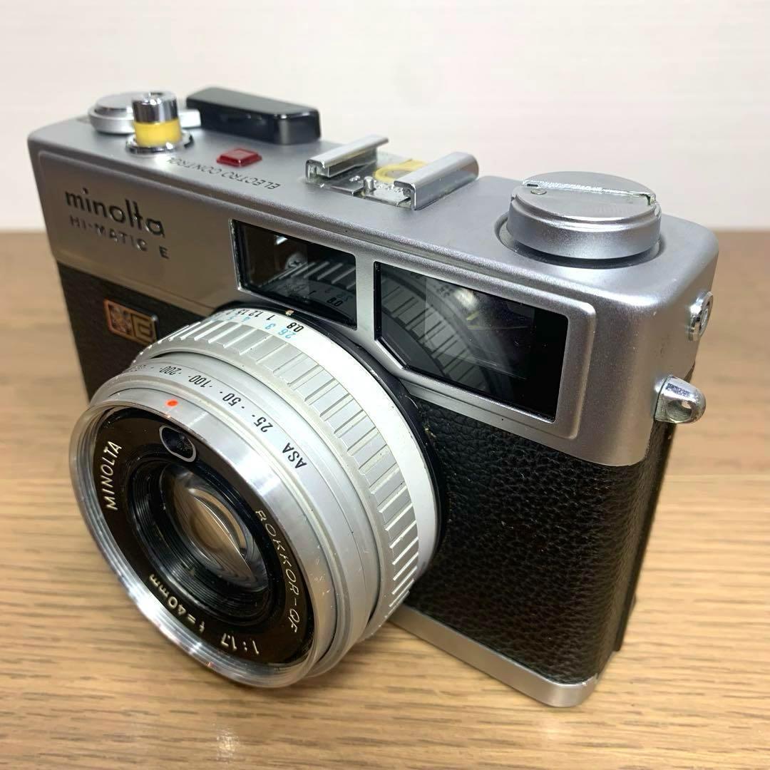 【動作確認、清掃済】minolta HI-MATIC E 皮ケース付き