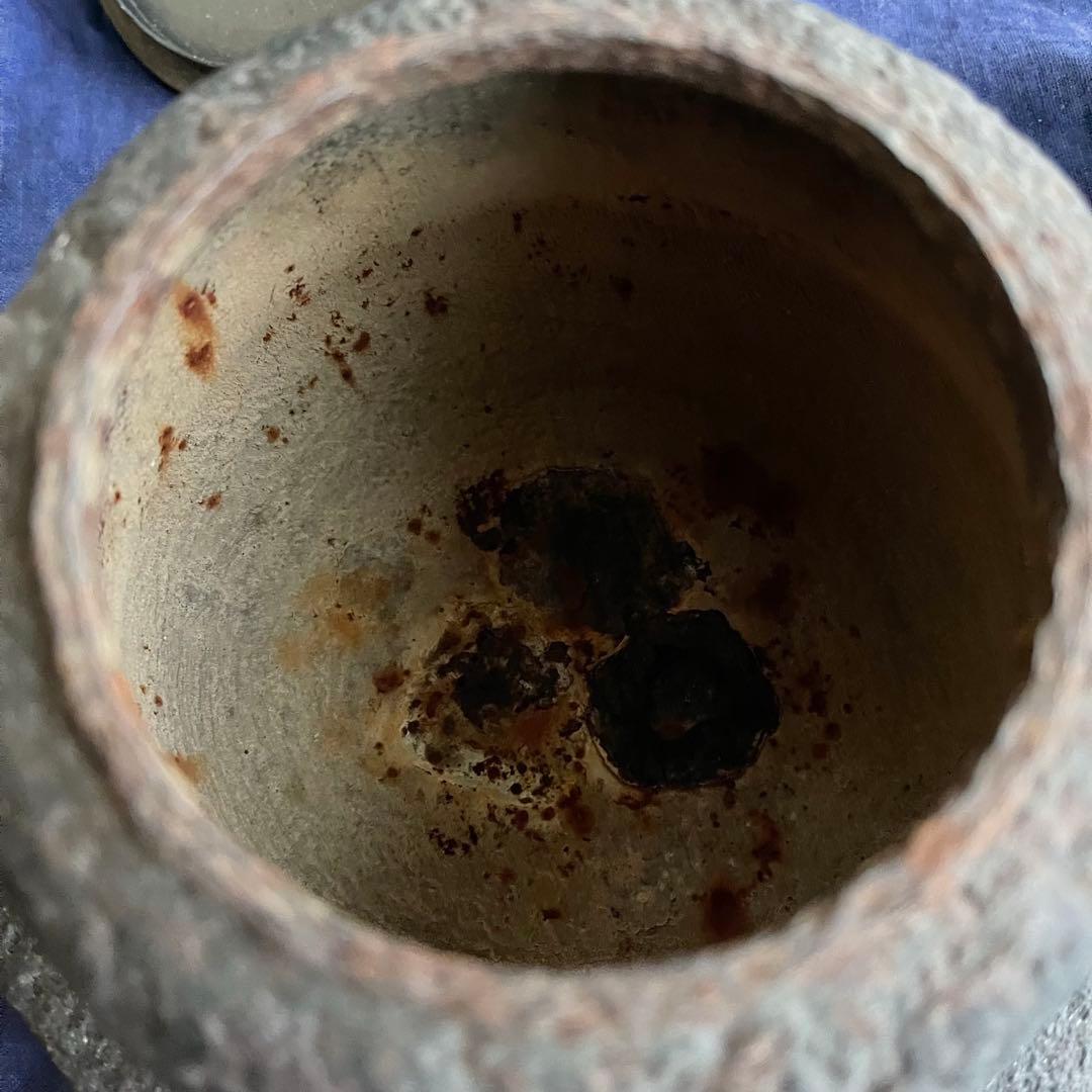 時代物 鉄瓶 葡萄文 銀色象嵌 古道具 茶道具 観賞用