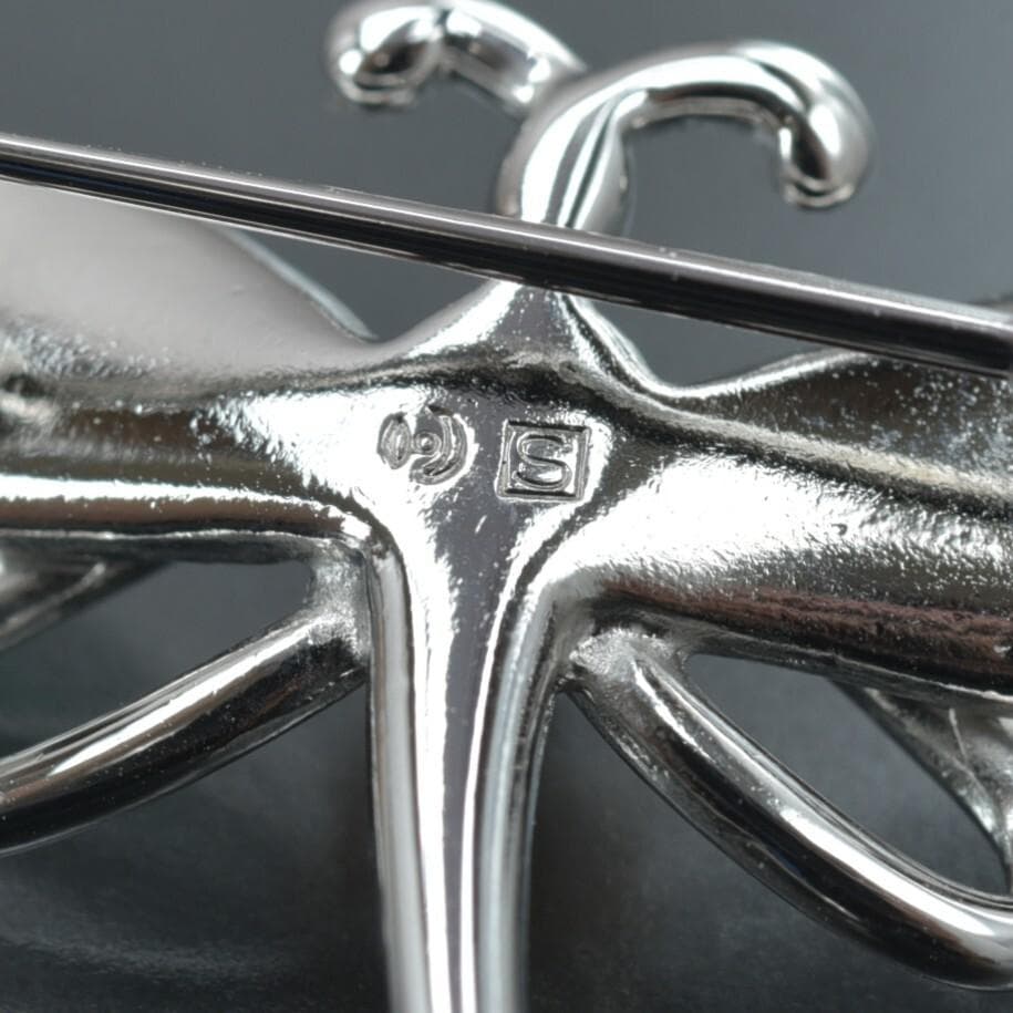 美品 TASAKI ブローチ トンボ 2個セット パール幅5.0mm SV 緑紫