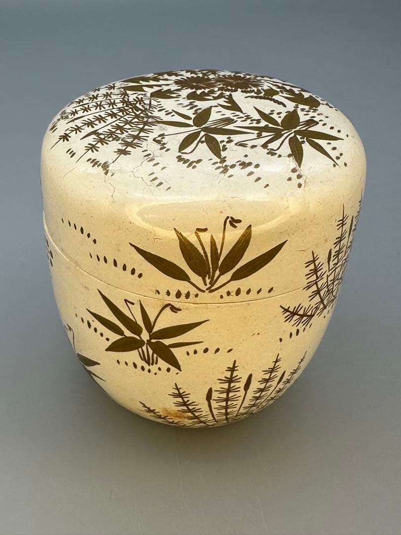 茶道具　棗　稲井玉甫　白漆春草