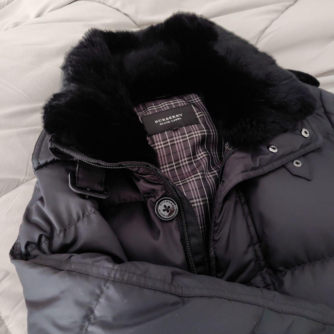バーバリーブラックレーベル ホワイトグースダウンコート M ノバチェック