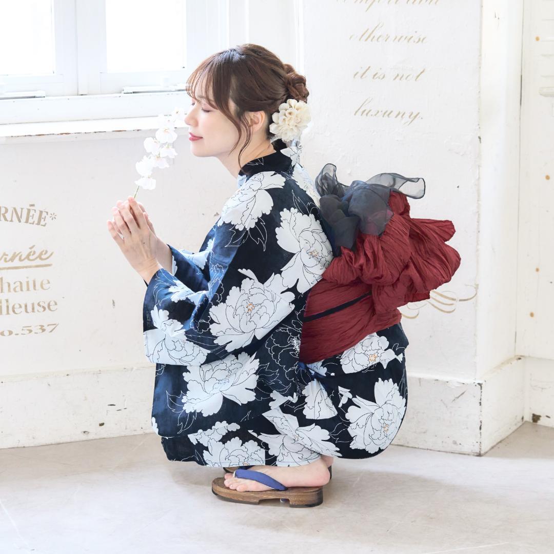 新品 浴衣 セット 浴衣セット ゆかた レディース 大人 白えんじ Y5-25