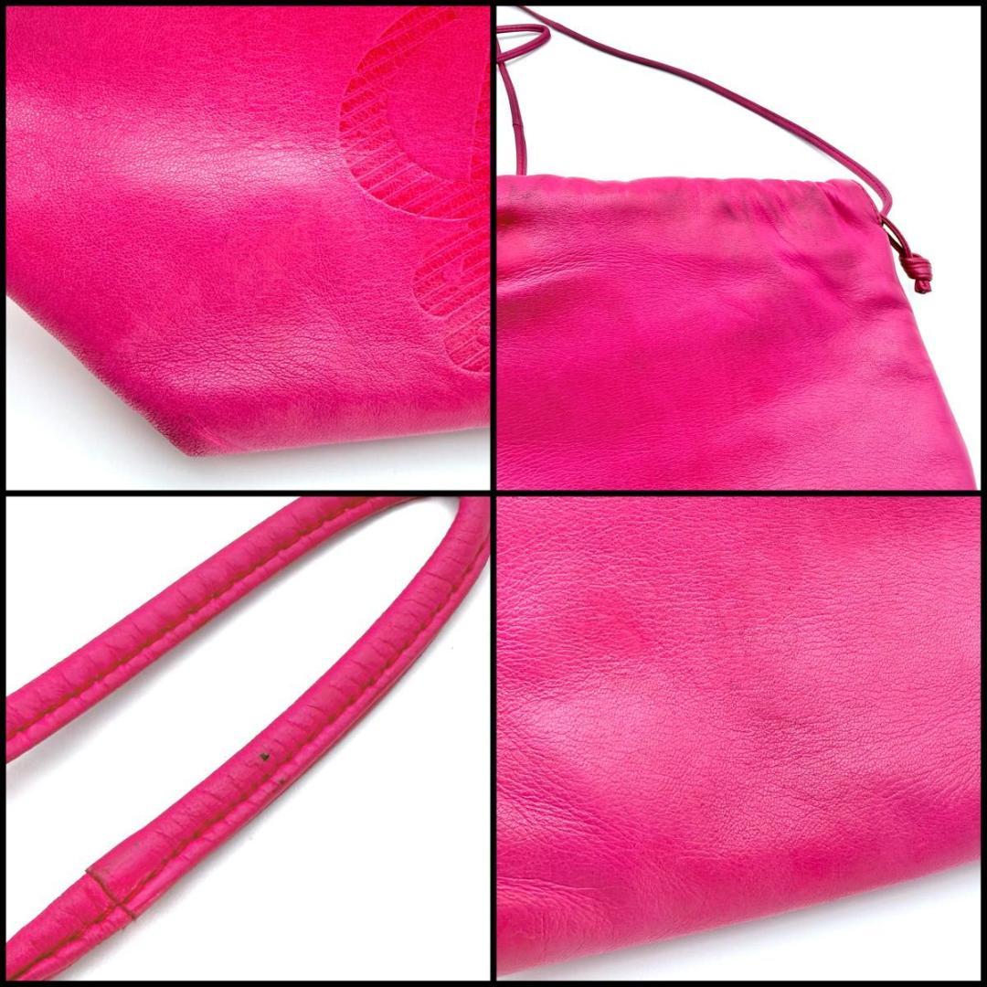 【良品】LOEWE ロエベ　アナグラム　巾着ショルダーバッグ　フラメンコ