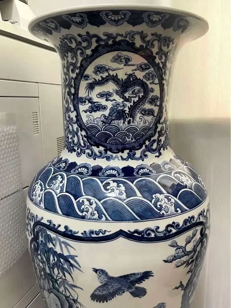 中国 大清康熙年製 青花 大壺　陶芸古美術 瓶。