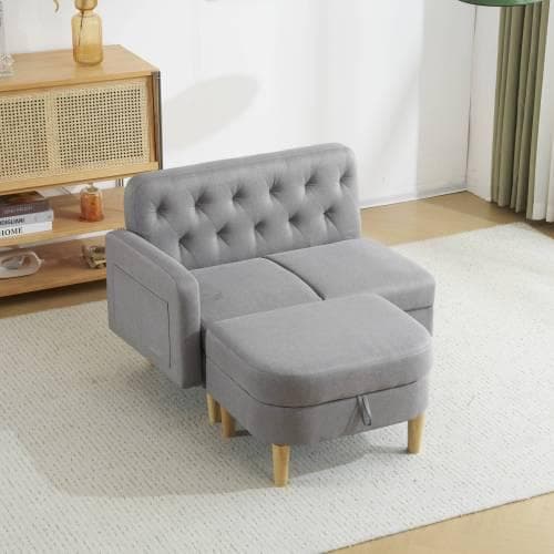 ソファ 2-3人掛け カウチソファ 収納機能 オットマン レイアウト