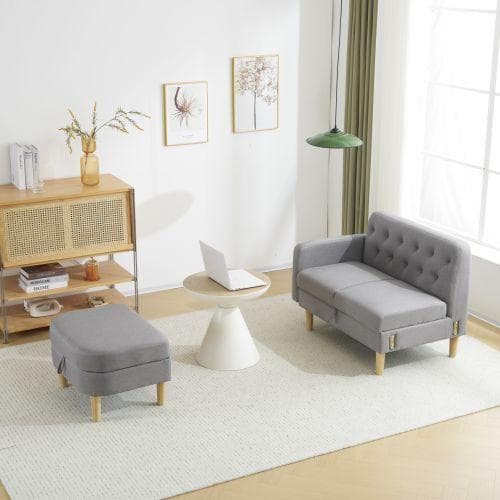 ソファ 2-3人掛け カウチソファ 収納機能 オットマン レイアウト