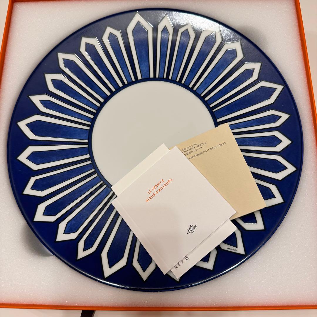 【新品未使用】HERMES ブルーダイユール　ディナープレート　2枚セット