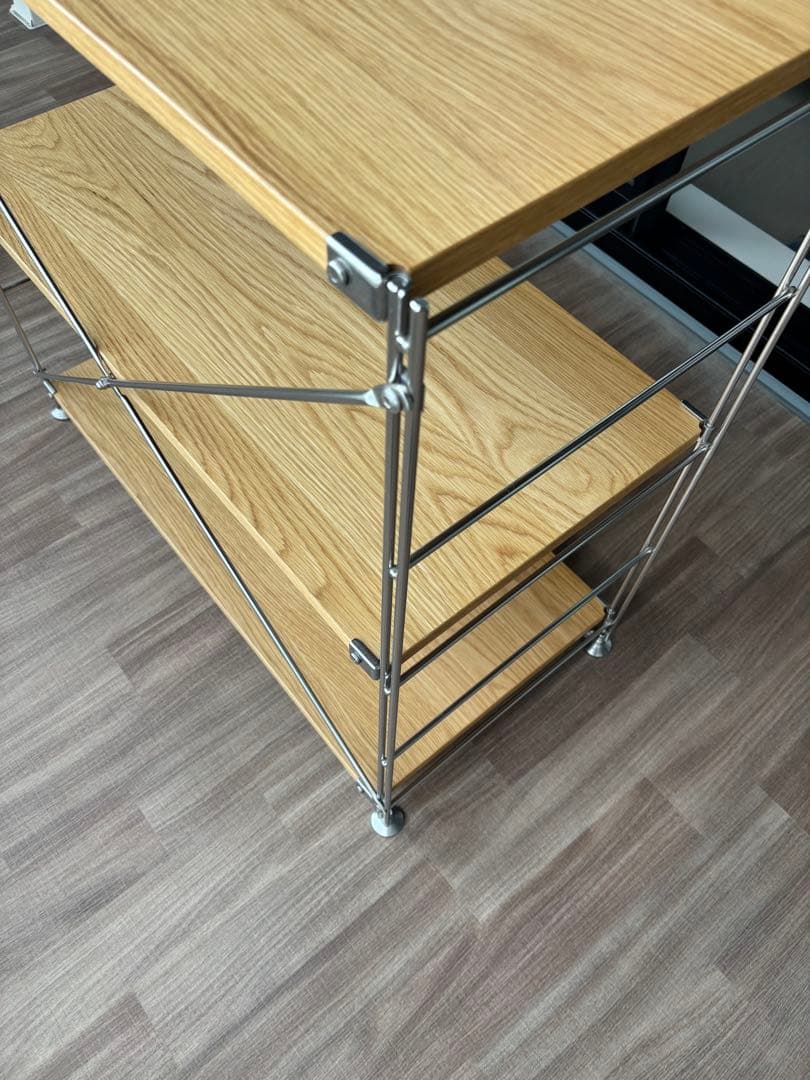 無印良品 MUJI ステンレスユニットシェルフ オーク材棚セット ワイド 小