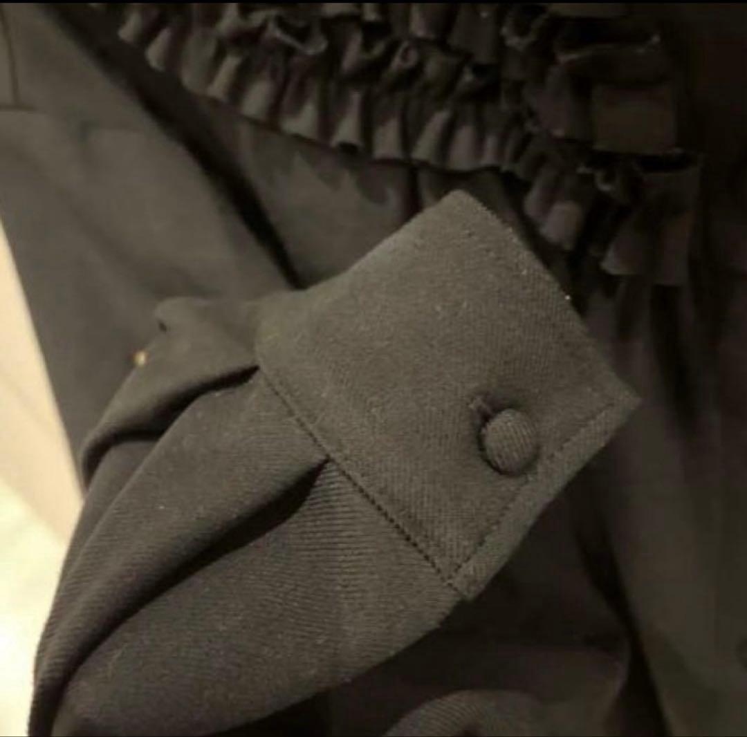 ロージーモンスター　裏起毛ミニフリルブラウス ブラック　フリー