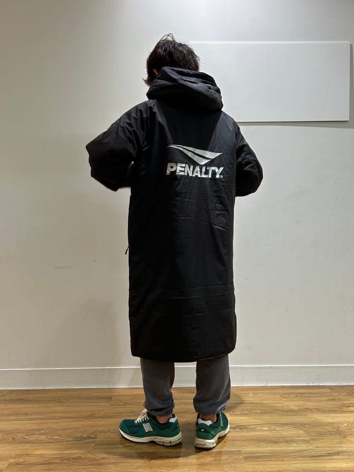 PENALTY ネイビー フード付きロングベンチコート