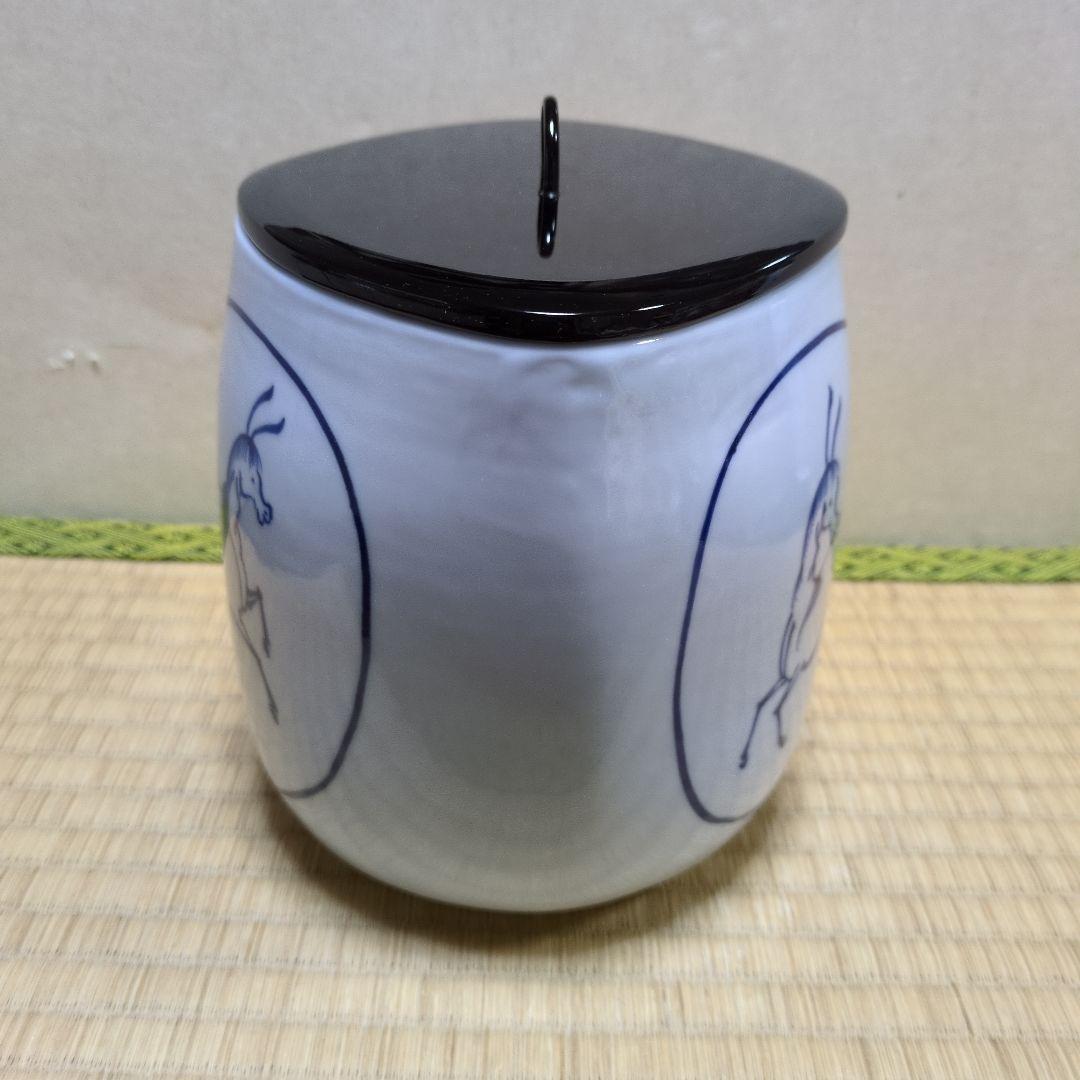 く*ん様 茶道具「染付　菱馬水指」　 平安　富田静山　造