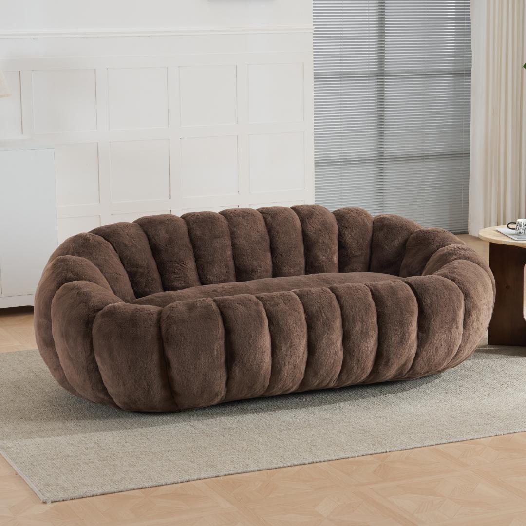 【二人掛けソファ ダークブラウン】 クッションソファー フロアソファー 圧力分散