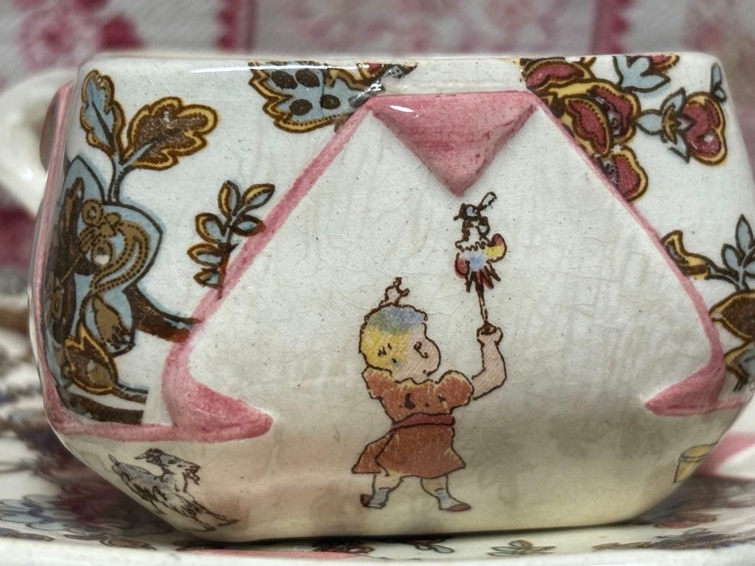 希少フランスアンティーク　サルグミンヌ　アンファンリシャールのカップ&ソーサー④