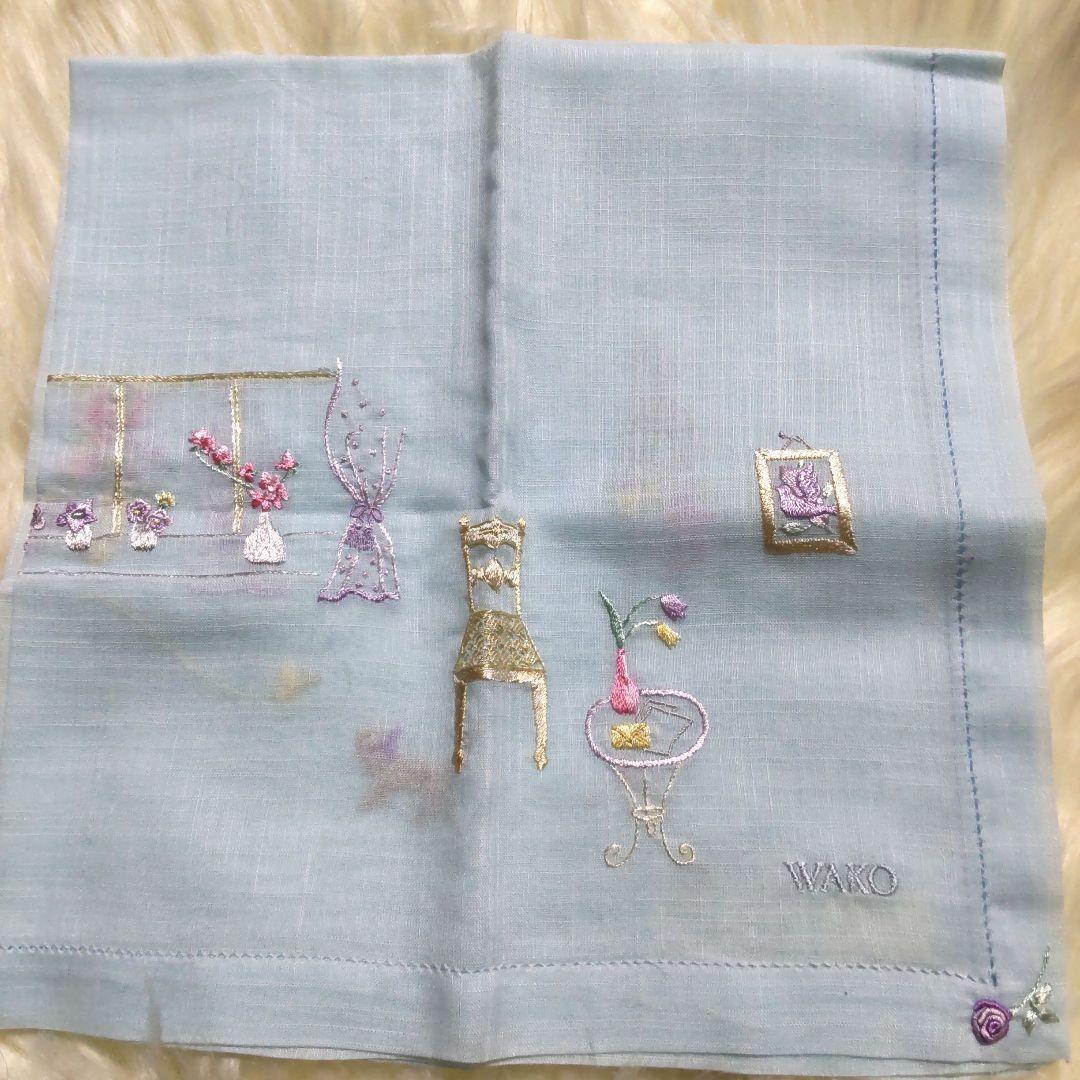 未使用 WAKO 手刺繍 ハンカチ　銀座　和光　ハンカチ✕２種