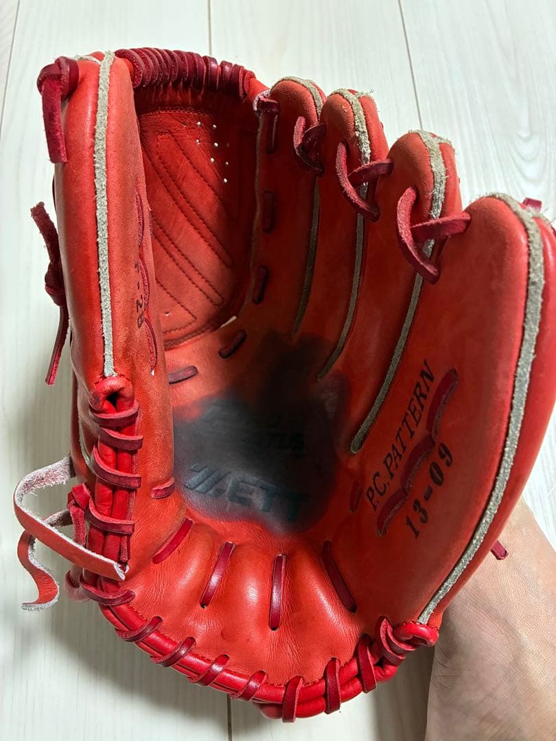 プロ選手支給品　ZETT FIGHTERS 硬式グローブ 13-09 レッド