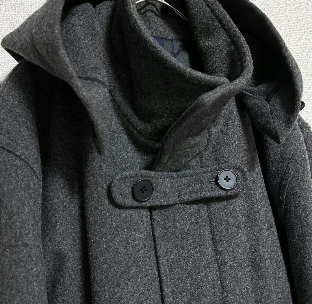 ラコステ 2way 中綿 ダッフルコート ロング グレー ウール LACOSTE