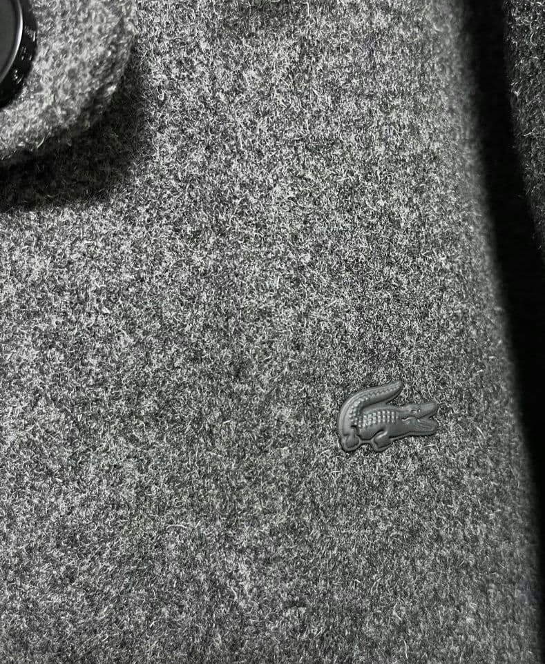 ラコステ 2way 中綿 ダッフルコート ロング グレー ウール LACOSTE