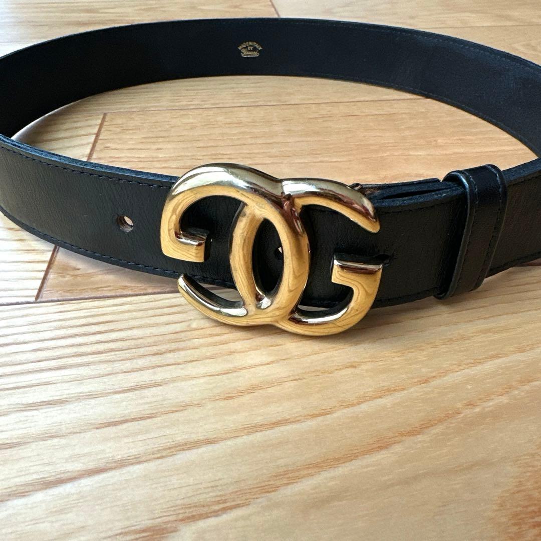 GUCCI ベルト　美品　ヴィンテージ　75 グッチ　黒　レディース　ロゴベルト
