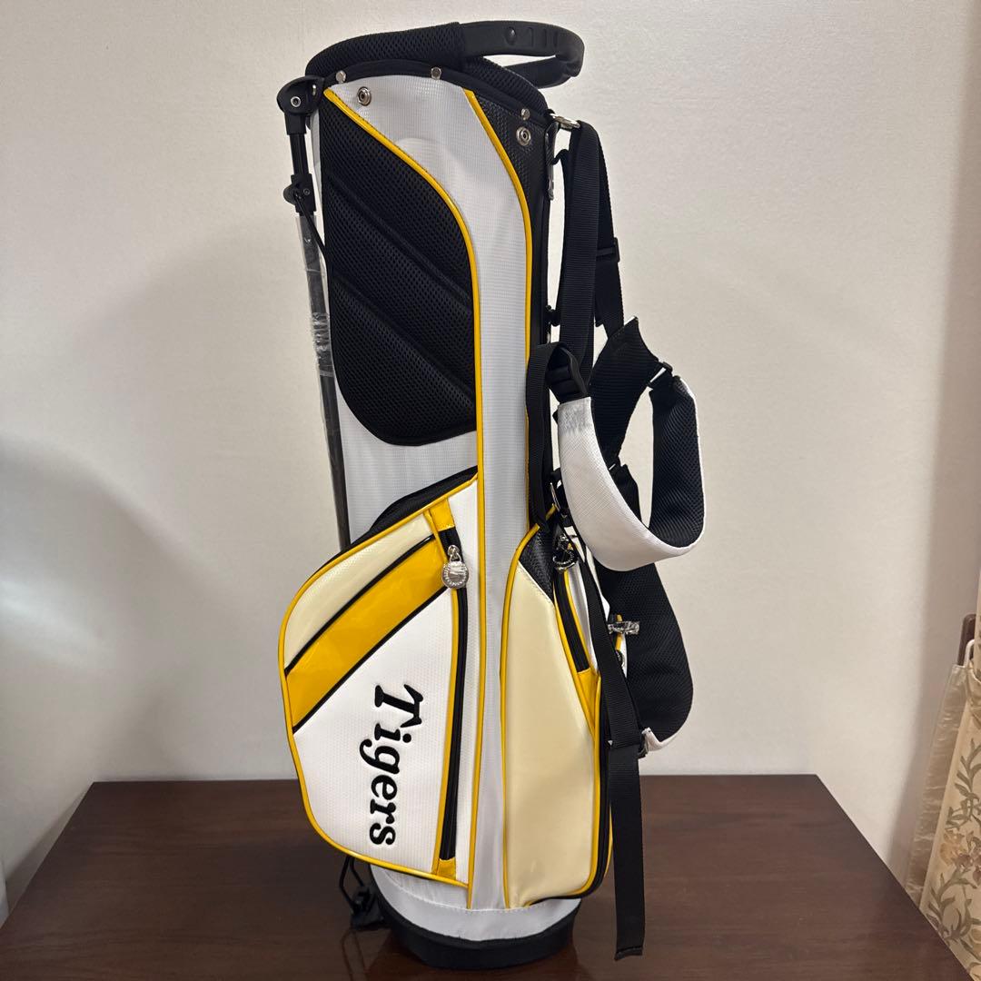阪神　タイガース　 キャディバッグ ホワイト/イエロー　ゴルフバッグ