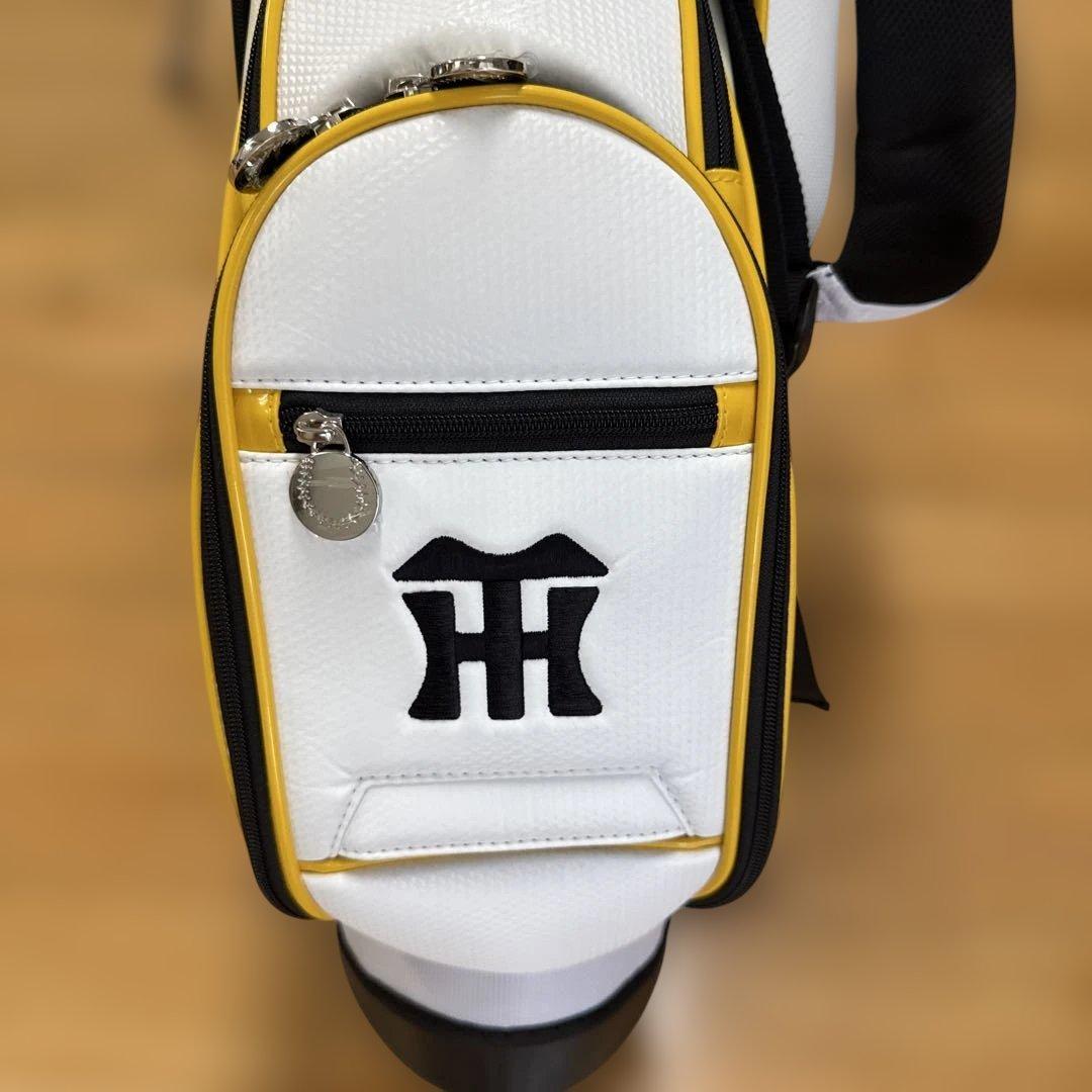 阪神　タイガース　 キャディバッグ ホワイト/イエロー　ゴルフバッグ