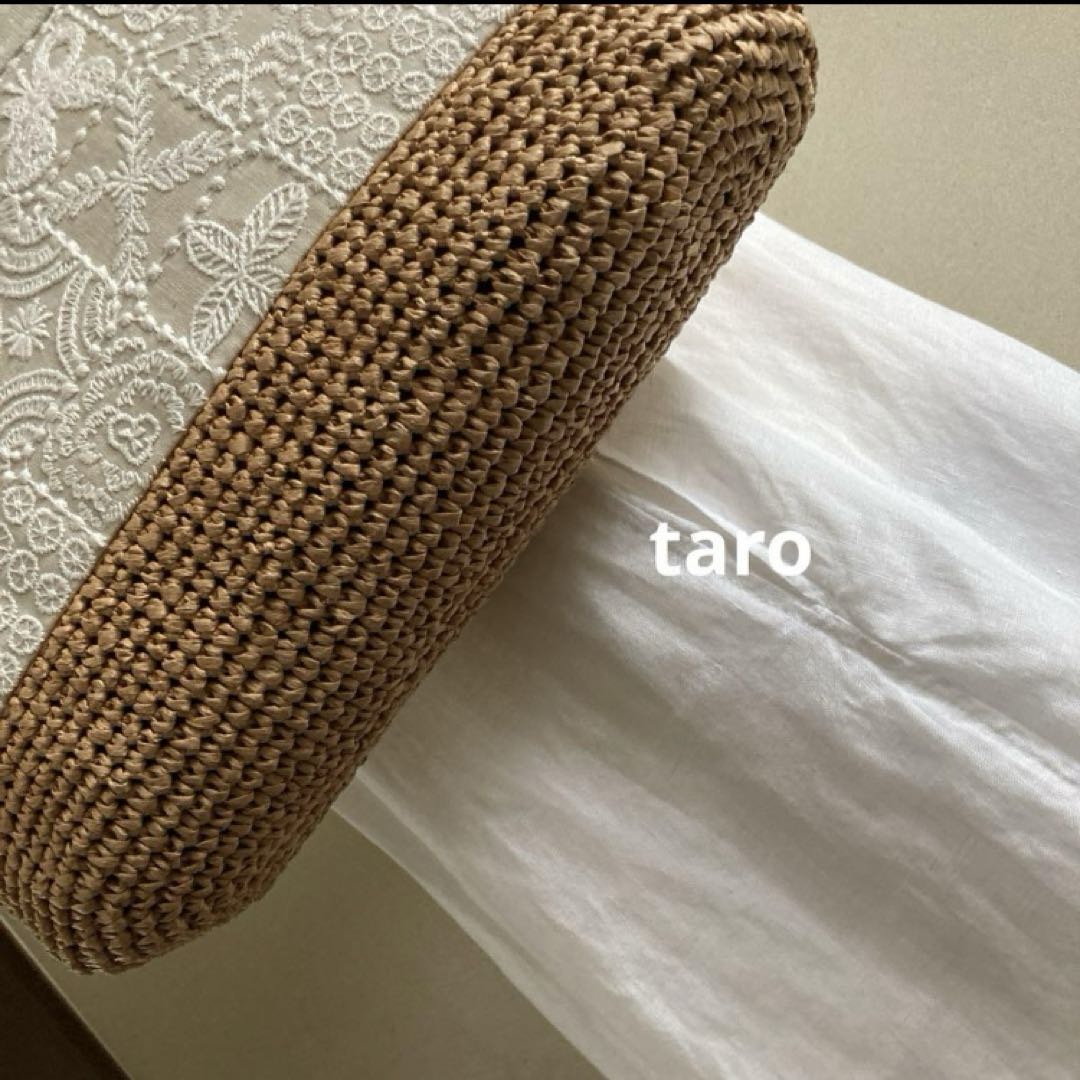 受注致します・かご編み付き横長トートバッグ　ミナペルホネン　ハンドメイド