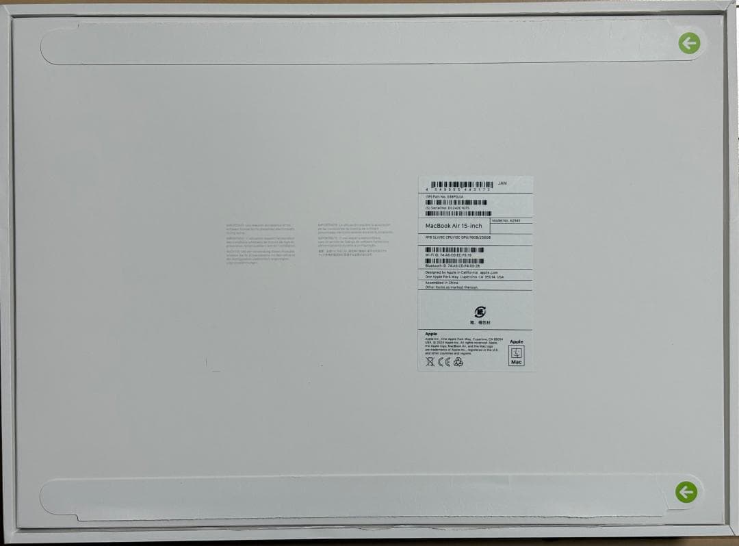 MacBookAir 15インチ M2 256GB メモリ16GB BT100％