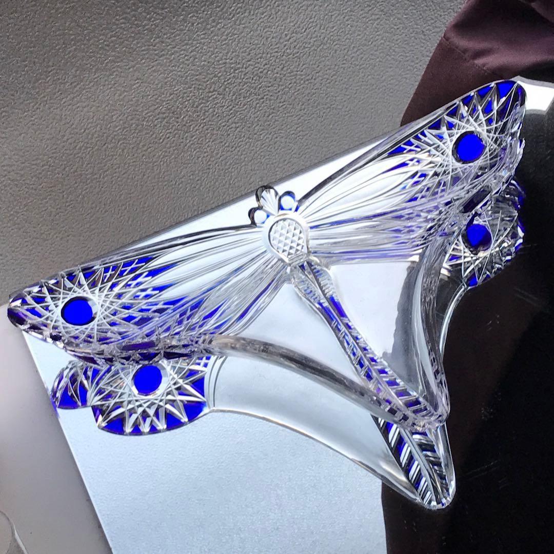 美術館所蔵品オールドバカラ リベリュールLibelluleトンボ蜻蛉 装飾皿名作