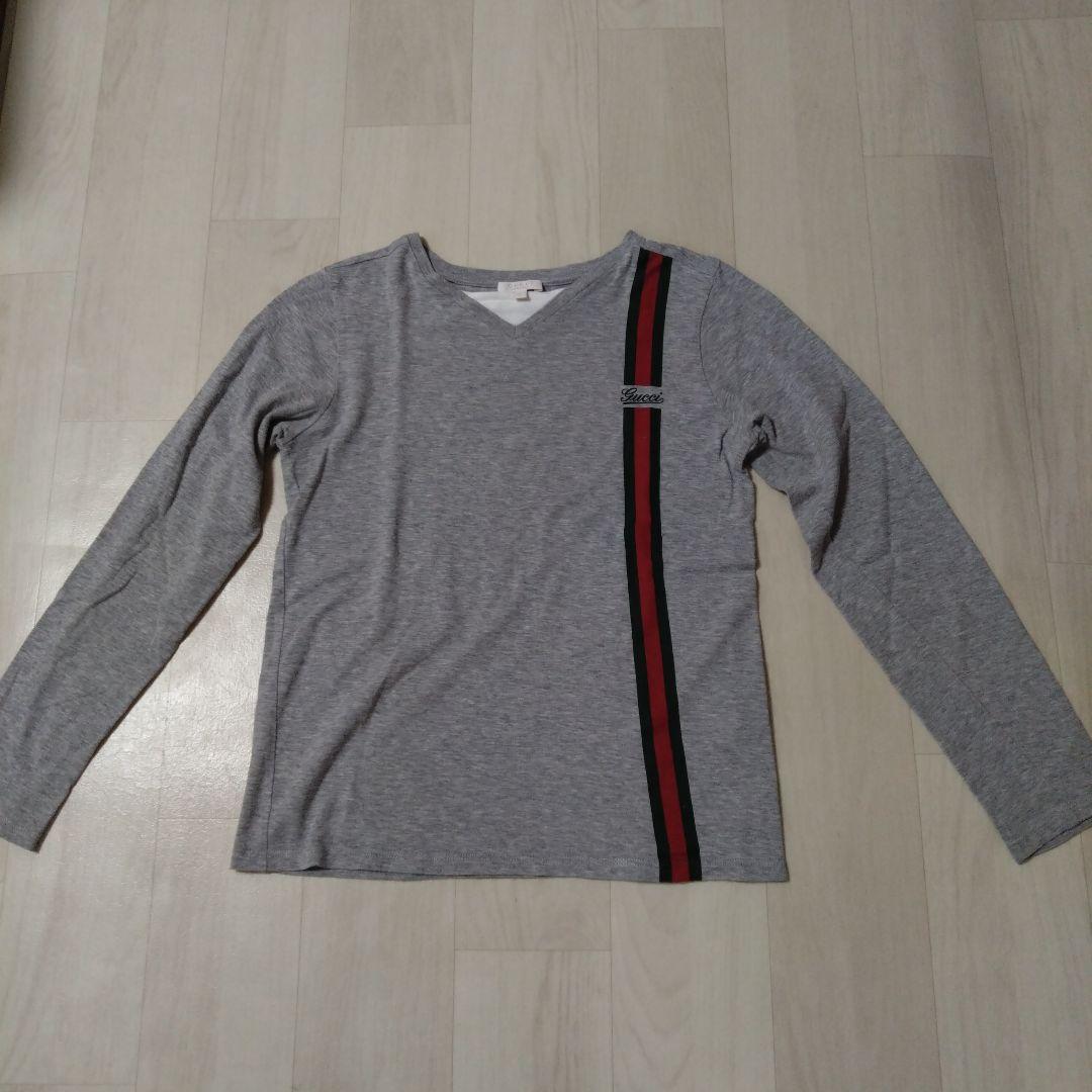 h111e 美品 Gucci グレー Vネック長袖 Tシャツ 2枚セット