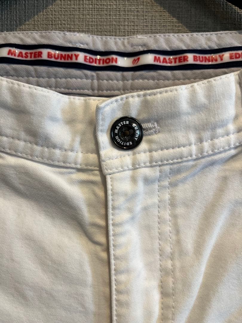 マスターバニー コットンストレッチパンツ ホワイト 生地感しっかり サイズ4