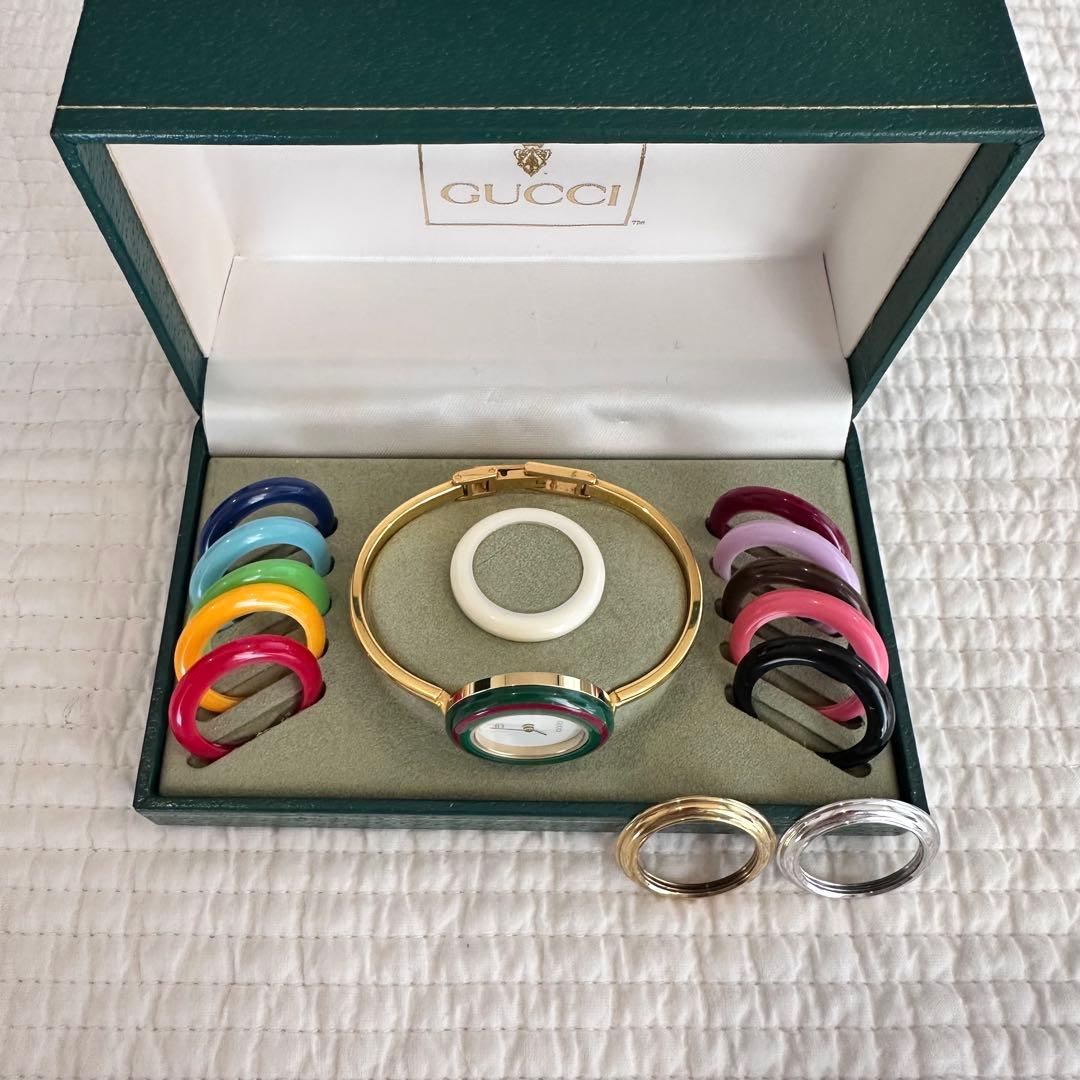 【稼働】お値下げ❗️GUCCI チェンジベゼル腕時計 交換用ベゼル付き 金銀あり