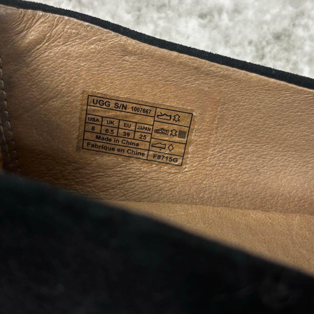 新品 UGG ジャクリーン JACQUELINE 25 スウェード 黒 フラット