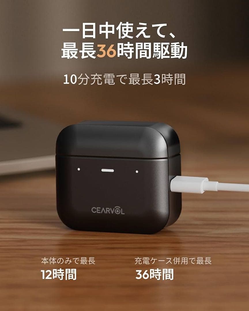 集音器 Bluetooth5.3 ワイヤレスイヤホン型　長時間使用可能 高速充電