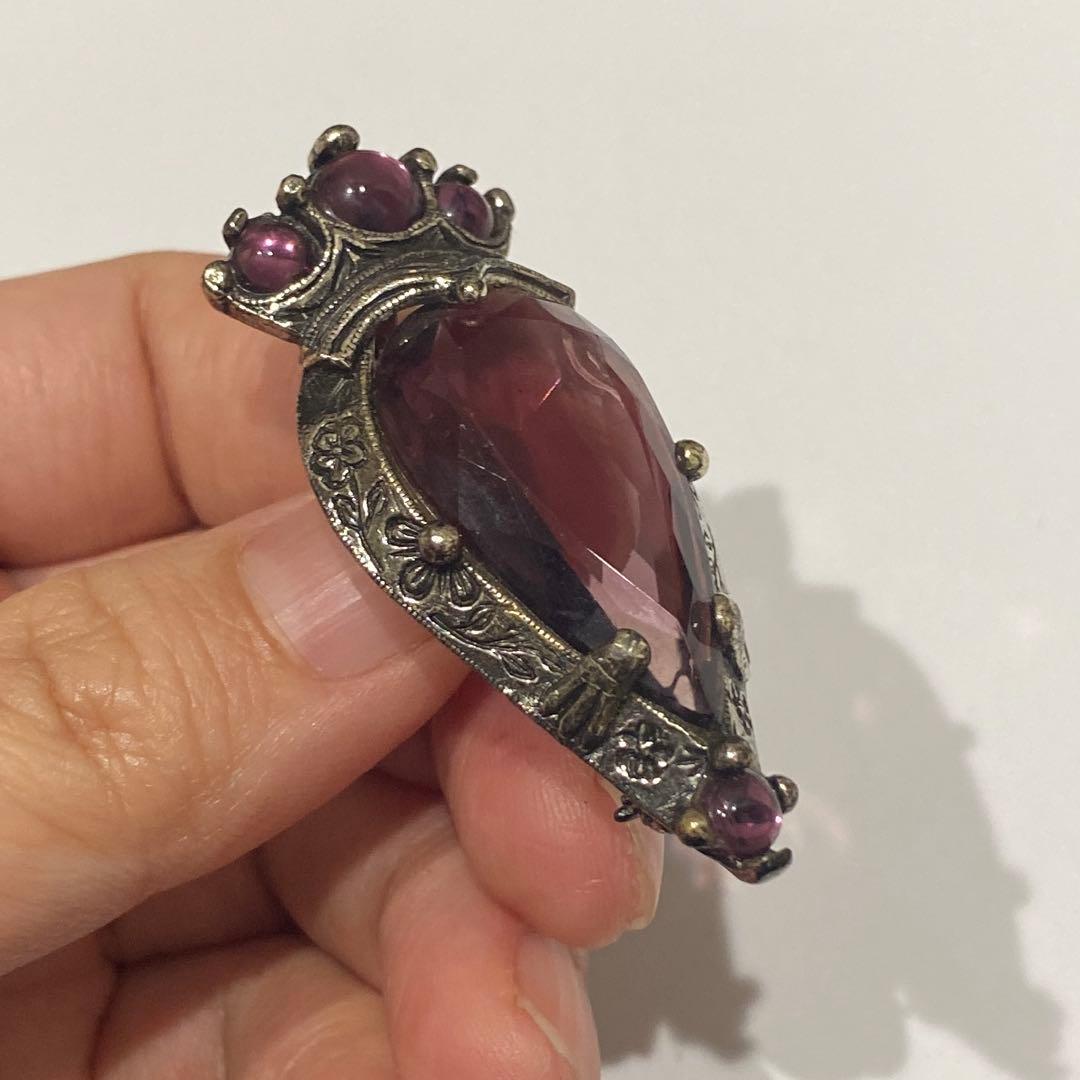 MIRACLE 英国ヴィンテージブローチ　カラーストーン