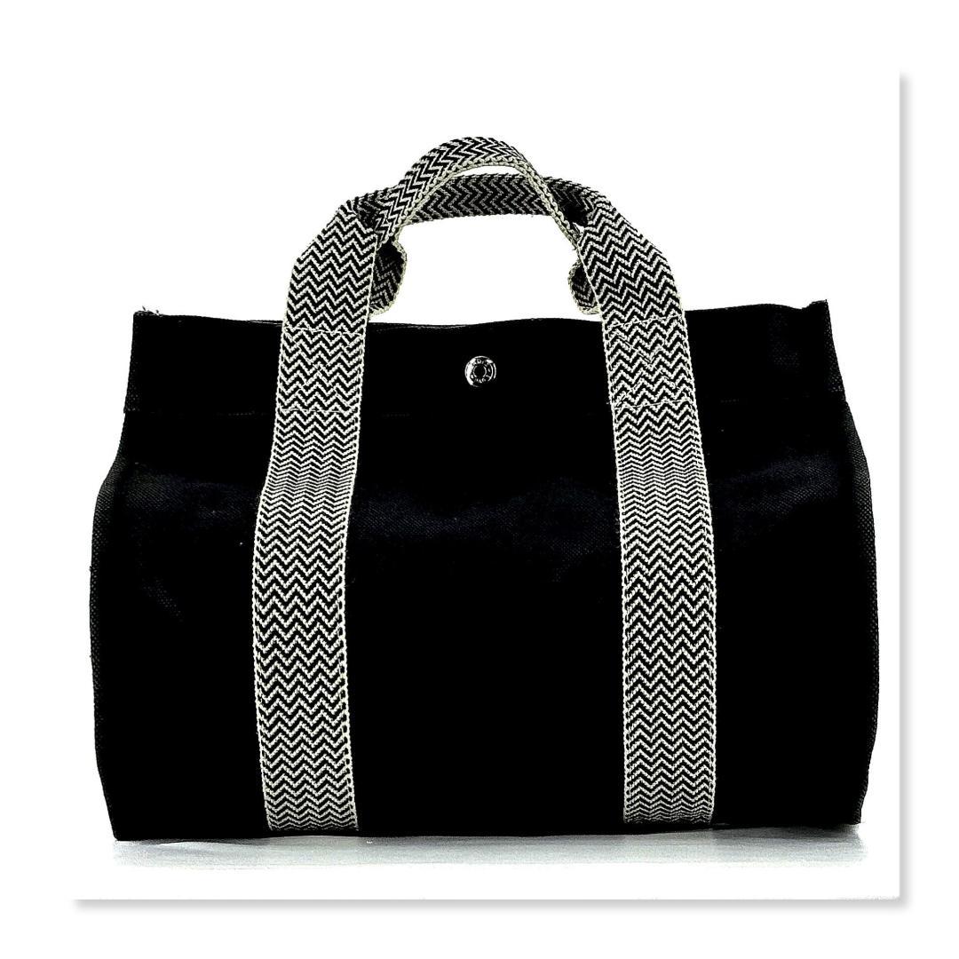 エルメス　カンヌPM　トートバッグ　キャンバス　ブラック系　【廃盤・美品】