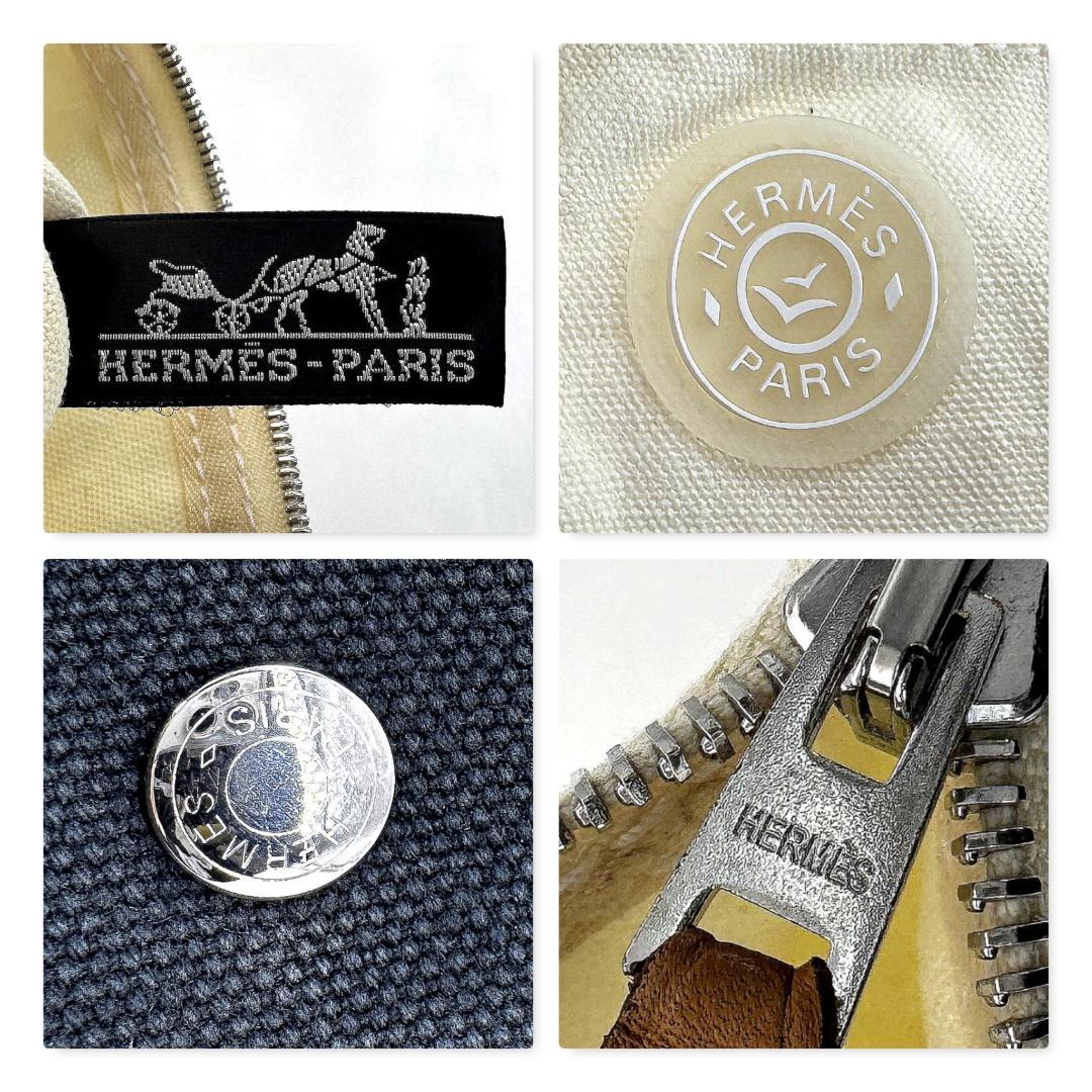 エルメス　カンヌPM　トートバッグ　キャンバス　ブラック系　【廃盤・美品】