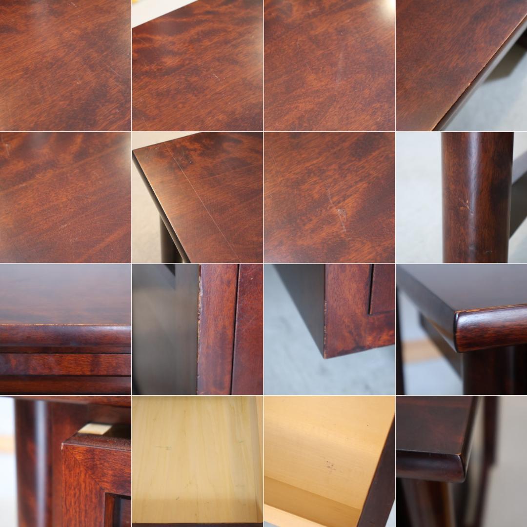 九州民芸家具 つくし工芸 書斎机 袖机 デスク ミズメザクラ無垢材 クラシック