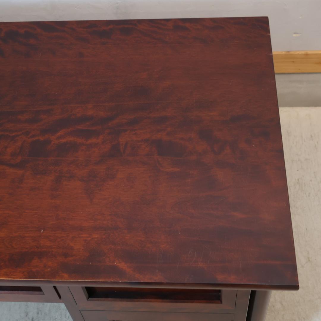 九州民芸家具 つくし工芸 書斎机 袖机 デスク ミズメザクラ無垢材 クラシック