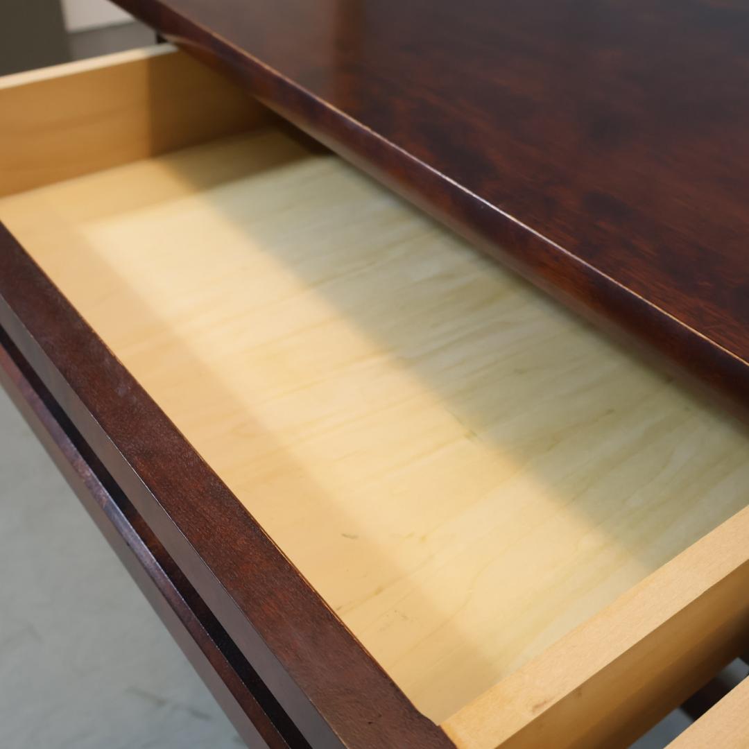 九州民芸家具 つくし工芸 書斎机 袖机 デスク ミズメザクラ無垢材 クラシック