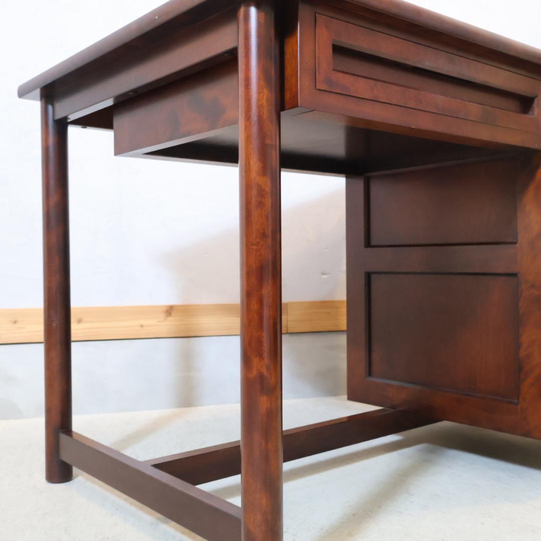 九州民芸家具 つくし工芸 書斎机 袖机 デスク ミズメザクラ無垢材 クラシック