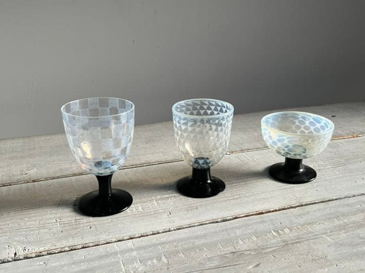 明治 大正 ビンテージグラス 硝子 3個セット