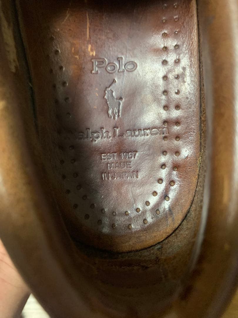 ラルフローレン　デッキシューズ　オールレザー　26cm