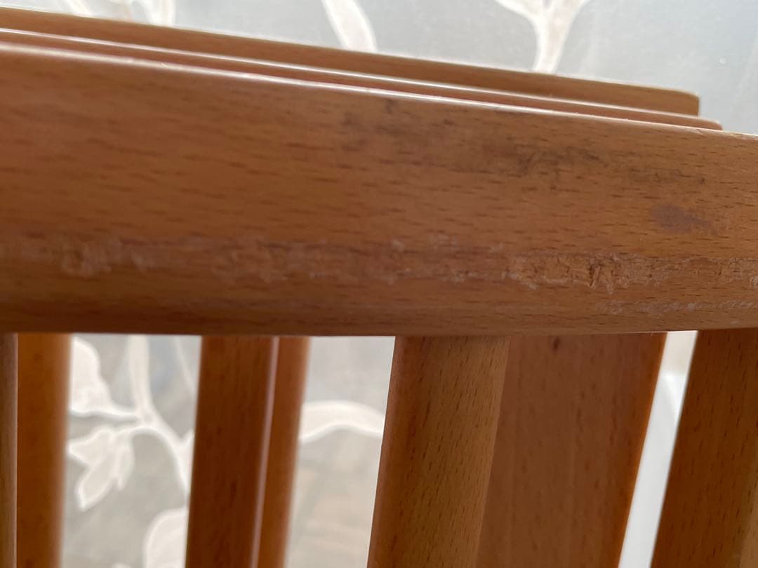 木製円形ベビーベッド マットレス付き