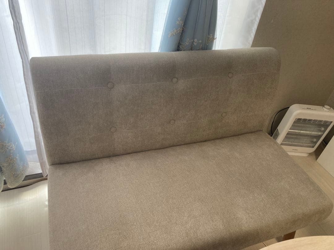 グレー ファブリック 2人掛けソファ