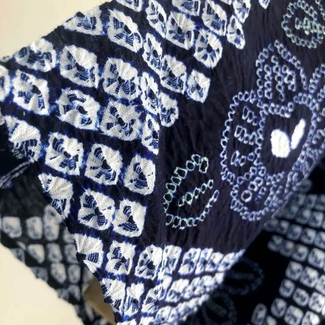 かのん 有松絞り・蜘蛛絞り　浴衣　しつけ糸付　未使用　手縫い　N120