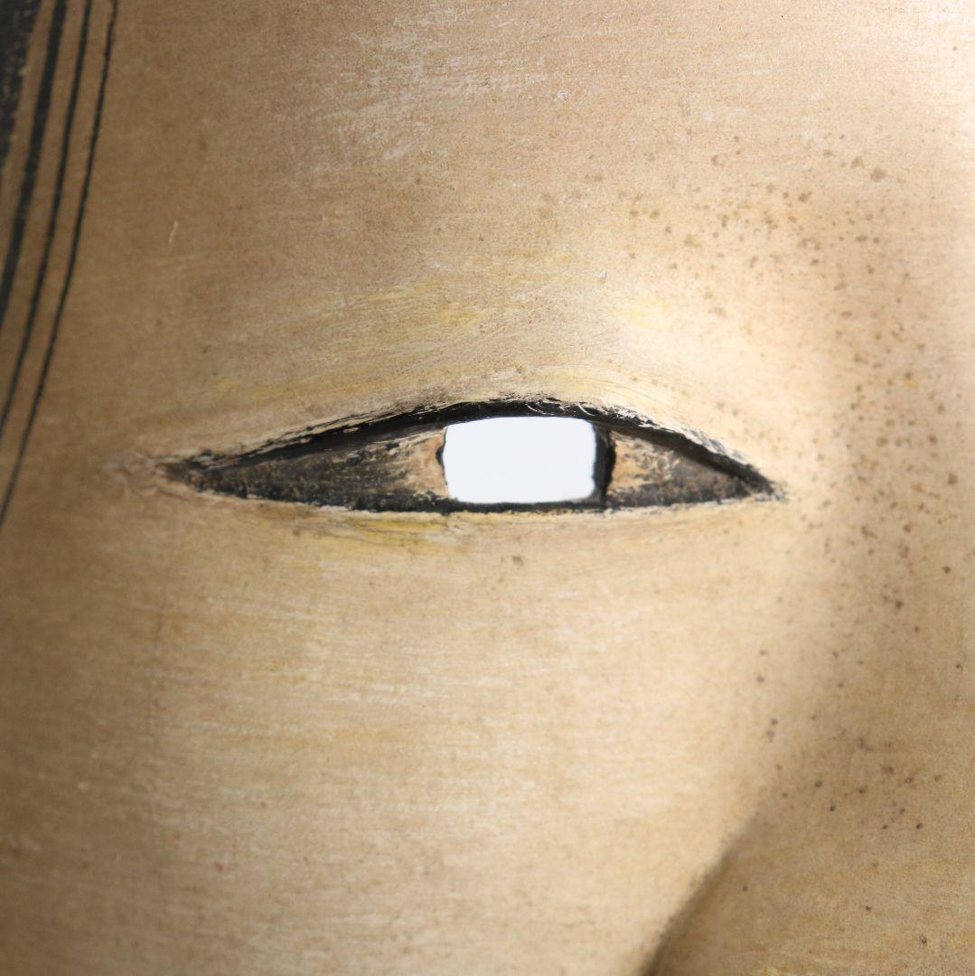 能面 若女 彩色木彫　AC1020