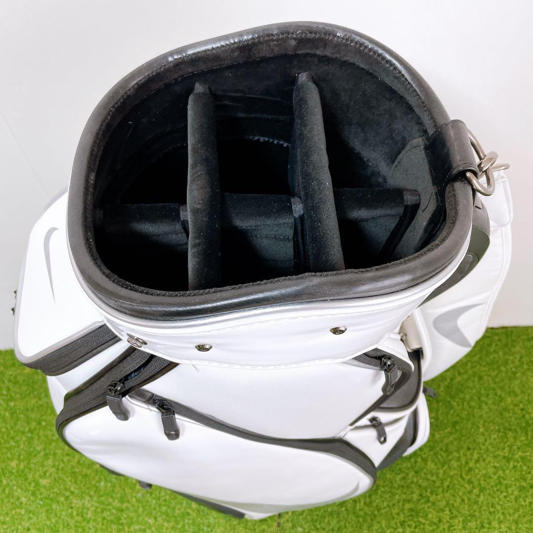 美品　NIKE キャディバック　ホワイト　エナメル　GF3006 9型　黒