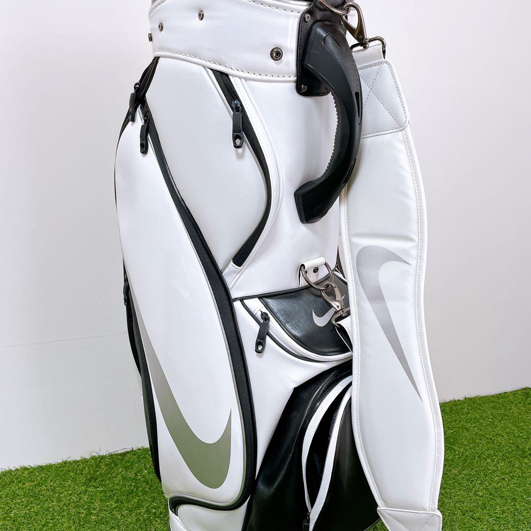 美品　NIKE キャディバック　ホワイト　エナメル　GF3006 9型　黒