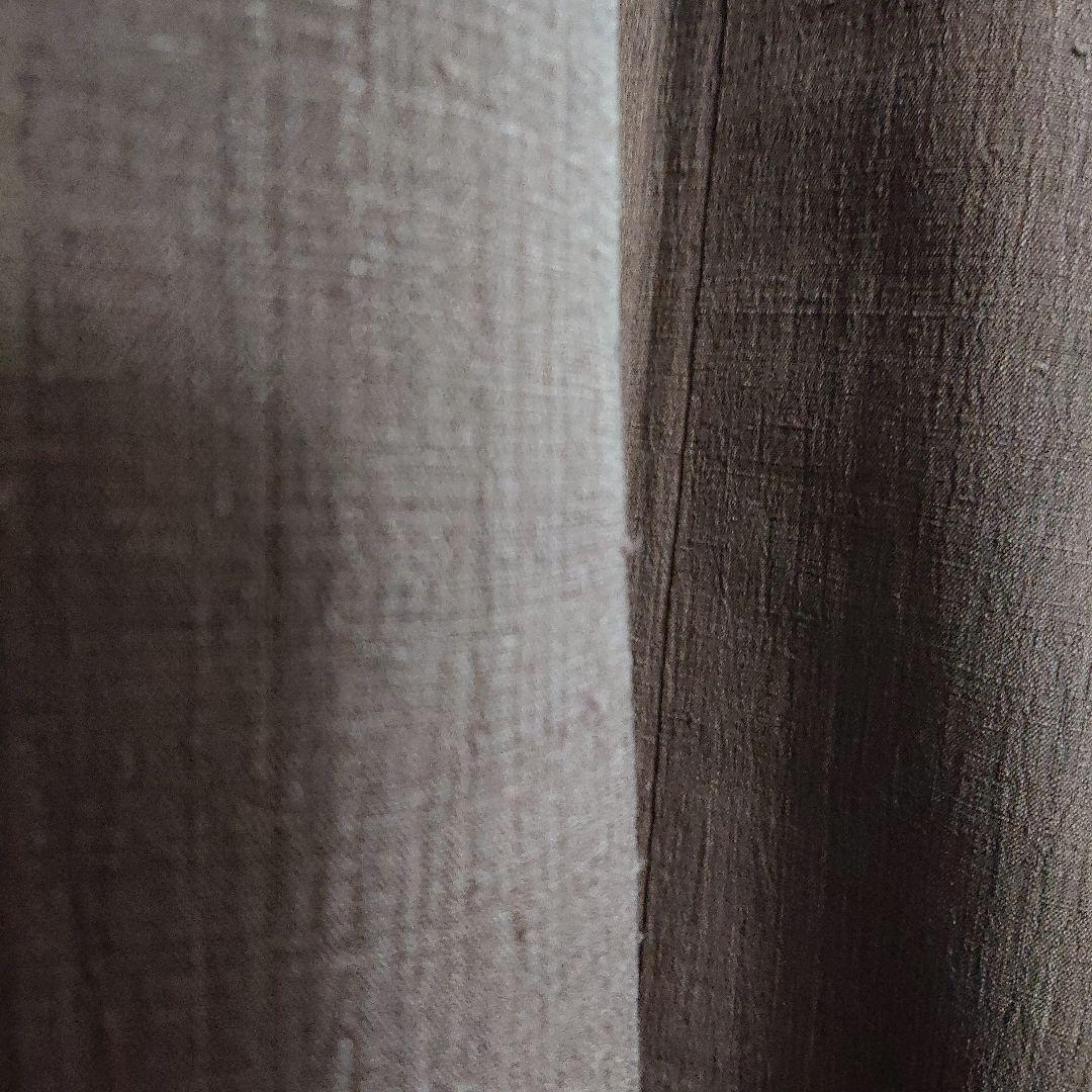 【本場結城縮】色無地 臙脂鼠 縮織