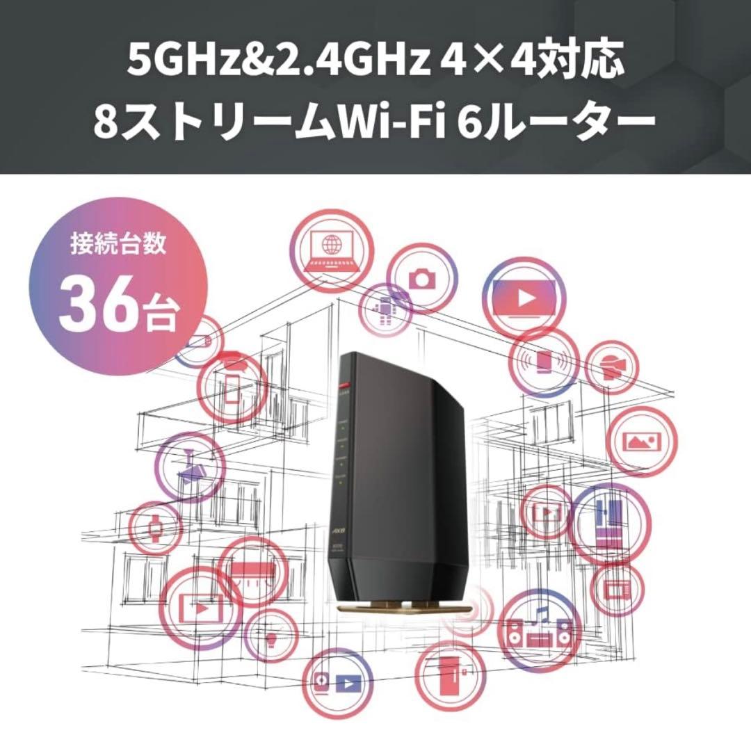 美品　無線LANルーター　バッファローWSR-6000AX8P/NMB