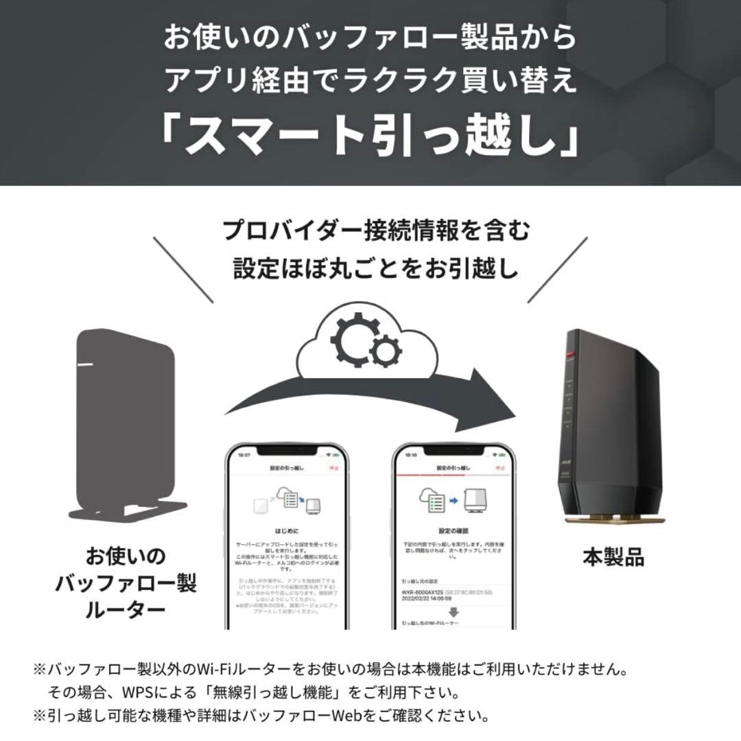 美品　無線LANルーター　バッファローWSR-6000AX8P/NMB